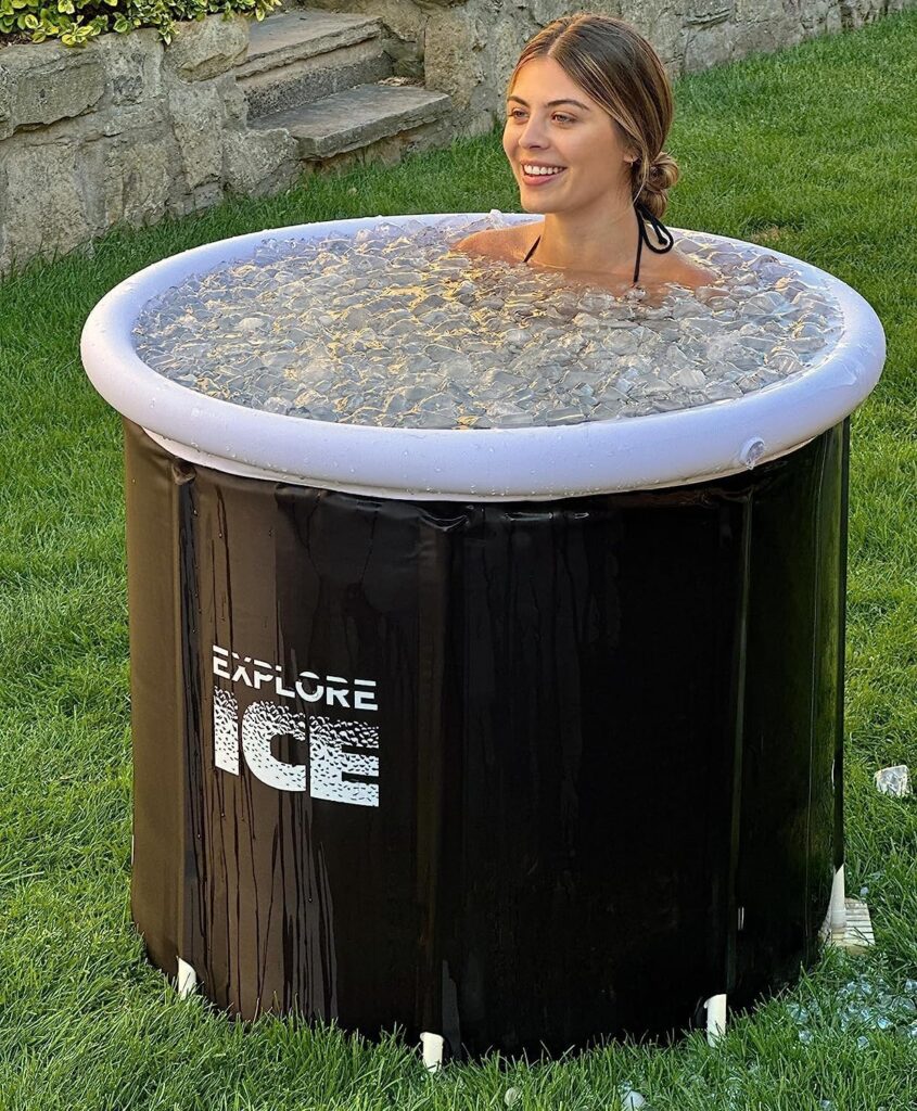 Explore Fitness Large Portable Ice Baths For Recovery/Cold Water Therapy Tub/ Outdoor/Ice bath Tub For Athletes/Folding Bathtub Adult/Plunge Pool