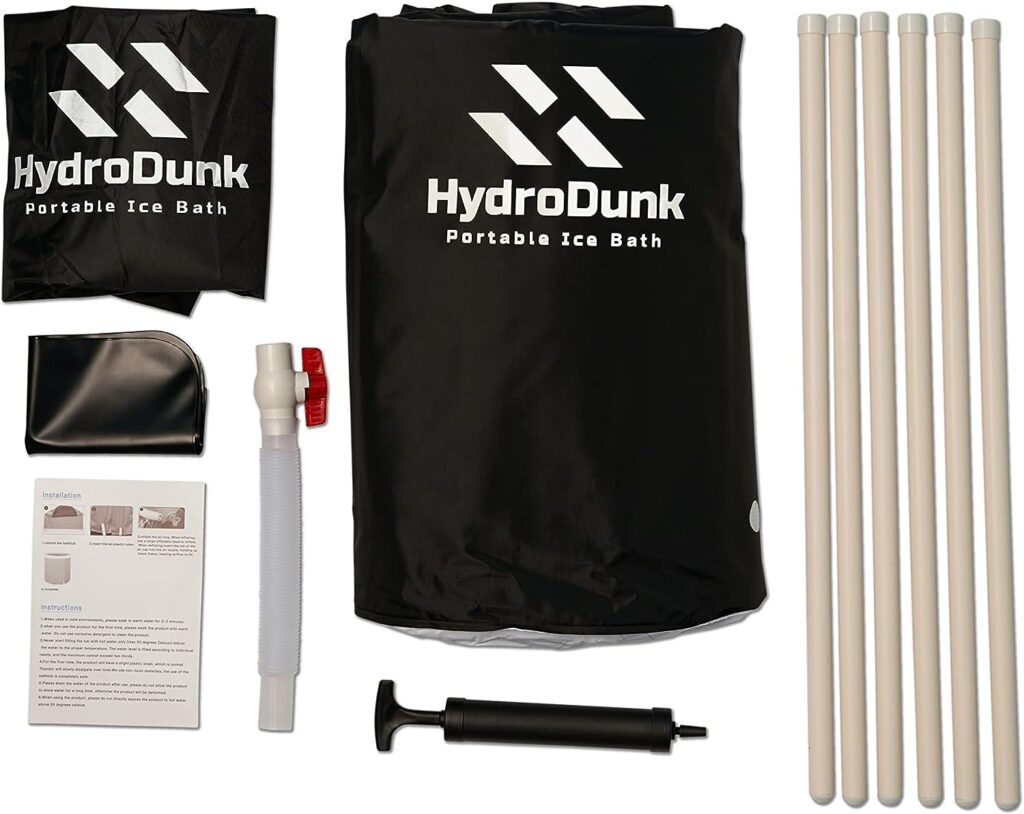 HydroDunk Portable Ice Bath Recovery Tub for Athletes - Premium Cold Plunge Tub Outdoor Use - Portable Ice Bath tub Adult Sized Cold Plunge