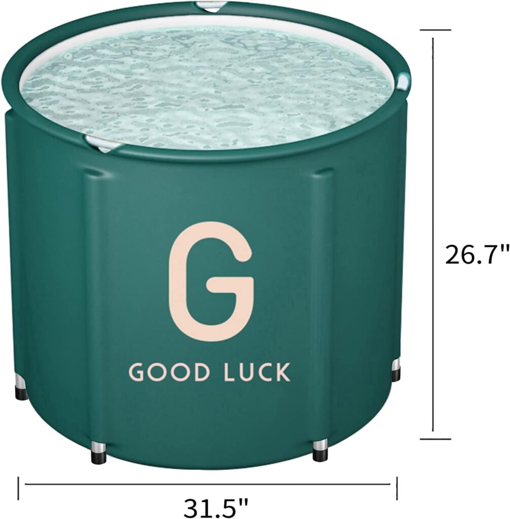 Ice Bath Tub for Athletes, Portable Foldable Bathtub, 31 Freestanding Soaking Bath Tub for Adults, Separate Family Bathroom SPA Tub, Efficient Maintenance of Temperature, Ideal for Hot Bath Ice Bath