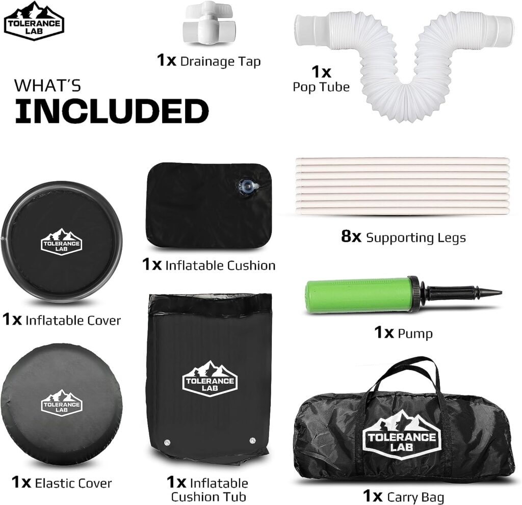 Ice Bath Tub for Cold Plunge | Portable Bathtub Large Inflatable Tub | Polar Cold Plunge Tub | Cold Plunge Tank with Cold Tub Chiller Recovery | Ice Bath Tub for Athletes, Adults, of all Ages