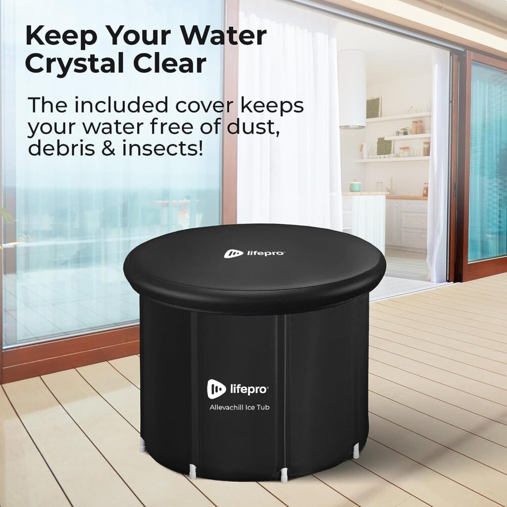 Lifepro Portable Ice Bath Tub with Lid and Storage Bag - Lightweight, Durable Cold Plunge Tub for Home Therapy Sessions -Home  Travel Ice Bath Tub for Adults and Athletes - 14°F - 122°F Temp, Outdoor