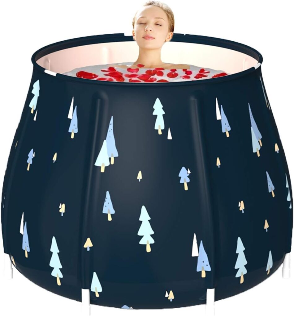 Mcgrady1xm Portable Foldable Bathtub for Adults, Ice Cold Bath Tub, Soaking Tub for Shower Stall, Separate Family Bathroom SPA Hot Bath Tub, Thermostatic
