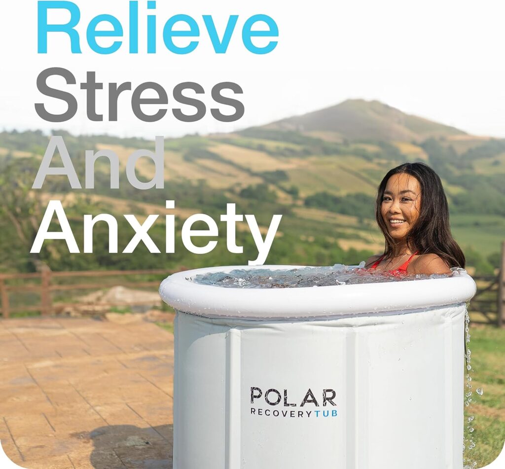 Polar Recovery Tub - Large Outdoor Portable Ice Bath With Lid For Cold Water Therapy  Ice Plunge - Cold Plunge Tub For Adults  Athletes Up To 6ft 7 -