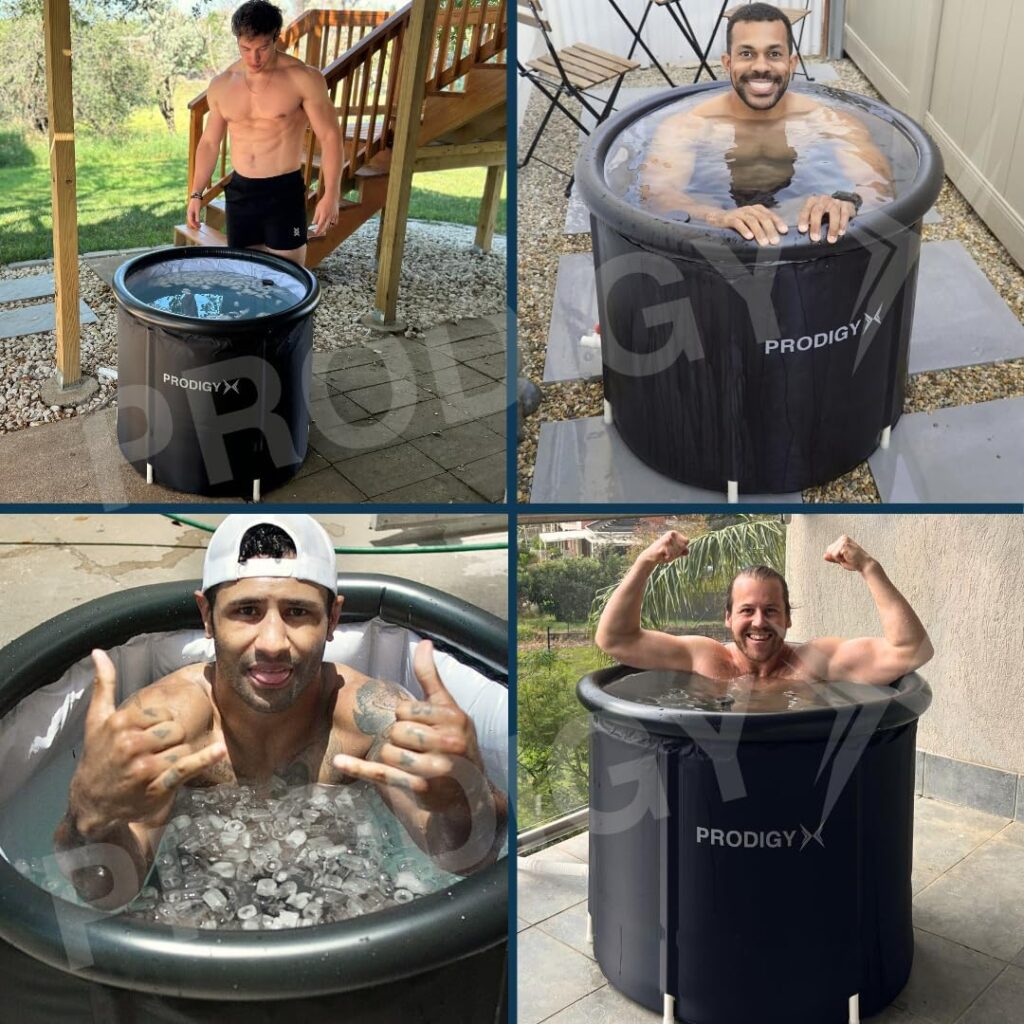 PRODIGYX Ice Bath Tub - Cold Plunge Tub for Athletes - Large Size, Portable, Outdoors - Lid  Thermometer