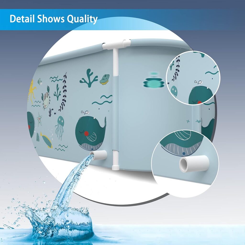 53 Extra Large Portable Foldable Bathtub with Cover for Adult, Family SPA Soaking Tub for Small Bathroom, Thicken Multiple Layer Bathtub with Lid for Shower Stall (53 Milk Style）