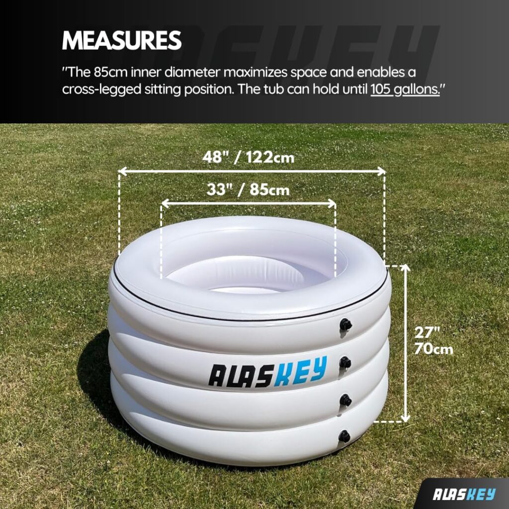 Ice Bath - Cold Plunge for Full Body Immersion - Round Thick Inflatable Recovery Tub for Athlete - Portable Ice Bathtub