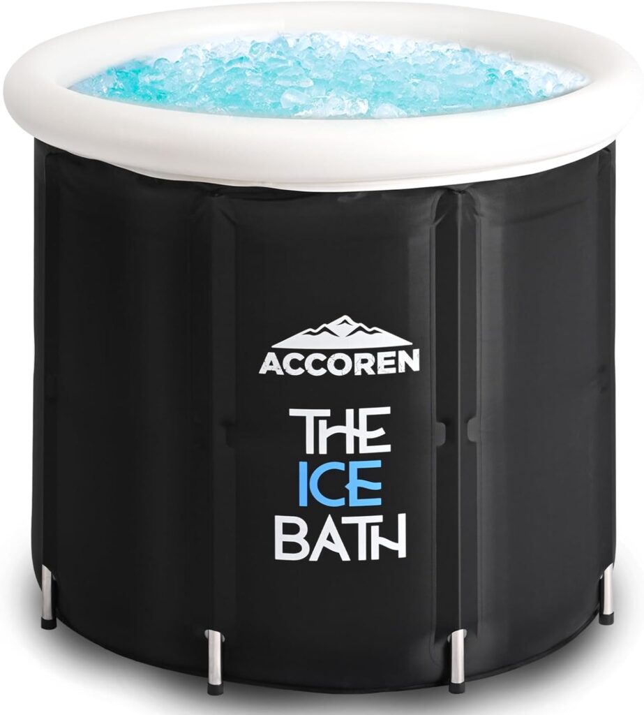 New Upgraded Ice Bath, Metal Support - Ice Bath Tub for Athletes, Fitness Lovers - Sturdy Cold Plunge Tub - Foldable Cold Plunge Tank - Portable Cold Therapy Tub - Modern Cold Plunge Barrel for Adults