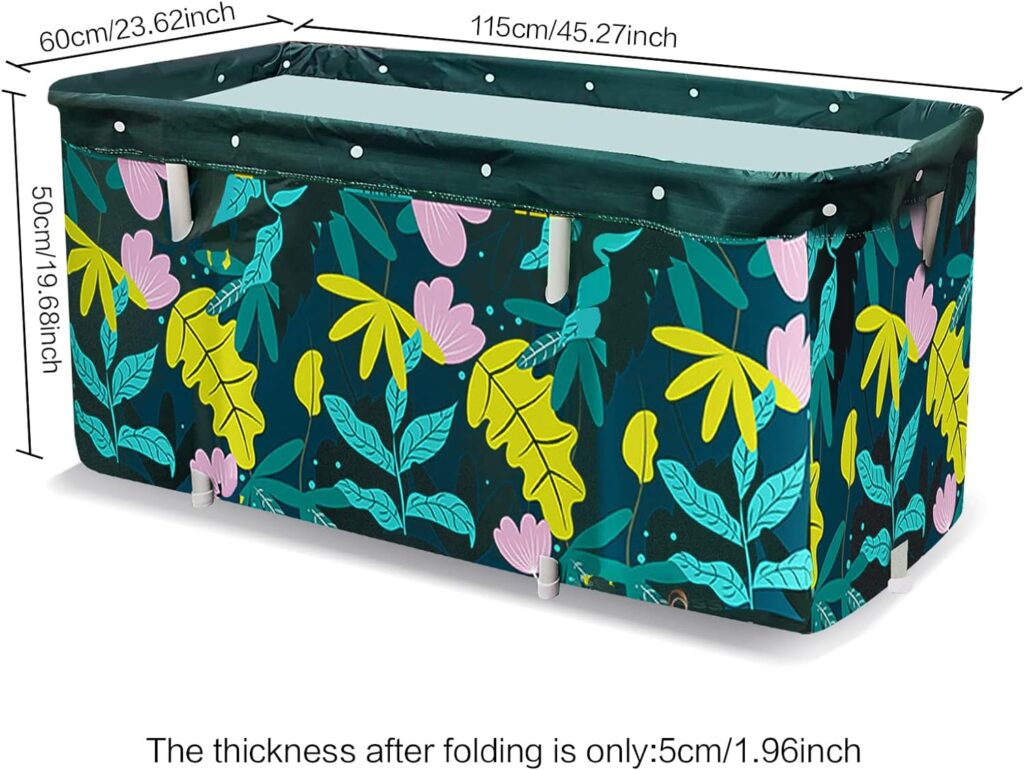 Portable Bathtub, Foldable Freestanding Bathtub For Adults,Kids,Boys and Girls, Therapy Tub for Shower Stall Bathroom Fold Up Japanese Soaking Hot SPA Large 45 inch, Hot Bath Tub, Ice Bath