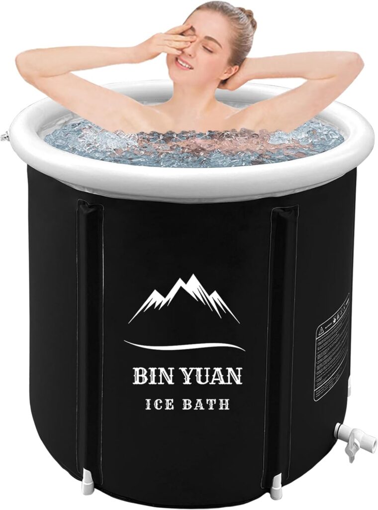 Ice Bath Tub Portable Bathtub Foldable Cold Plunge Bathtub for Adults Home Shower Plastic Freestanding Bath Tub Hot Bath Ideal for Soaking Shower